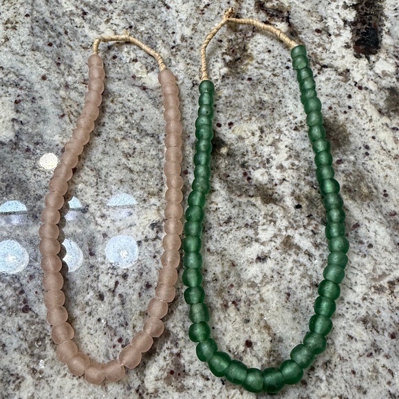 Decorative Sea Glass Bead Strands Pink / Green - Picture 2 of 3